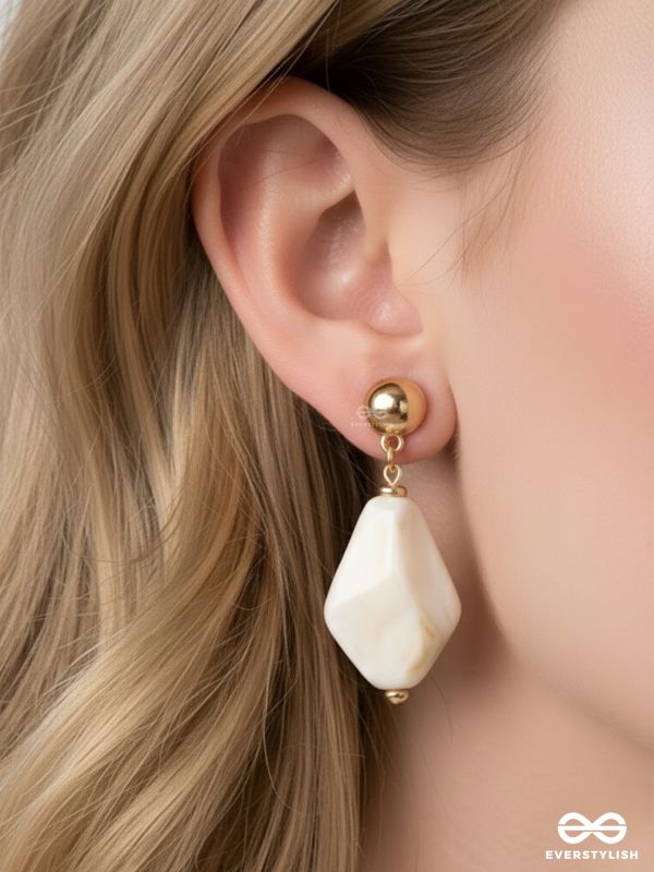 Rock' On- Golden Embellished Earrings