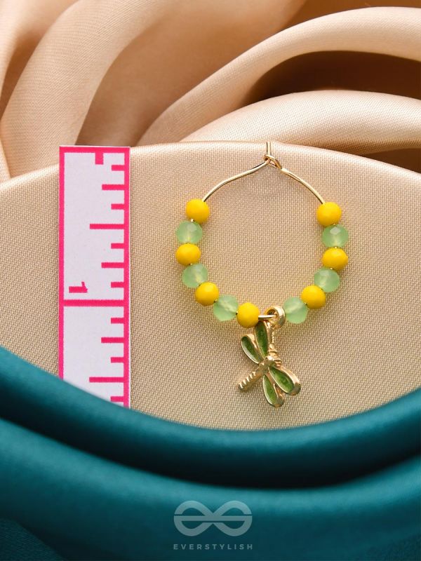 The Twinkly Dragonfly- Golden Dragonfly Hoop Earrings