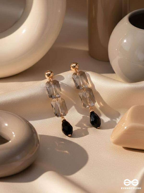 The Black Magic Mystic- Golden Embellished Earrings