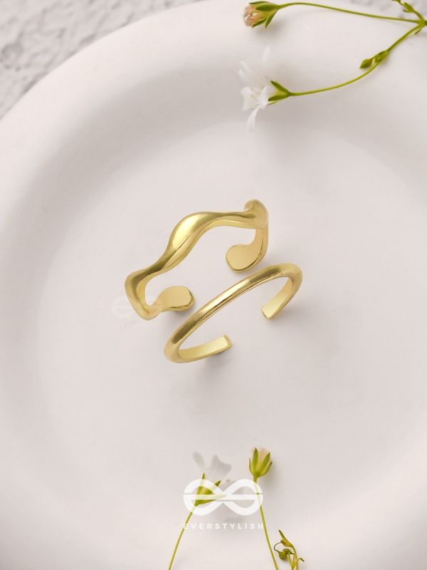The Sunlit Trails- Golden Set of Two Rings