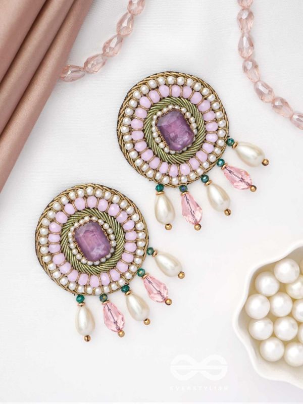 Uditi- The Rising Sun- Pearls & Stones Embroidered Earrings