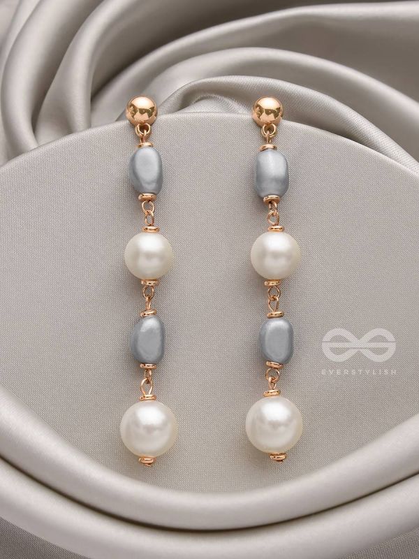 The Twilight Charm- Golden Pearl Earrings
