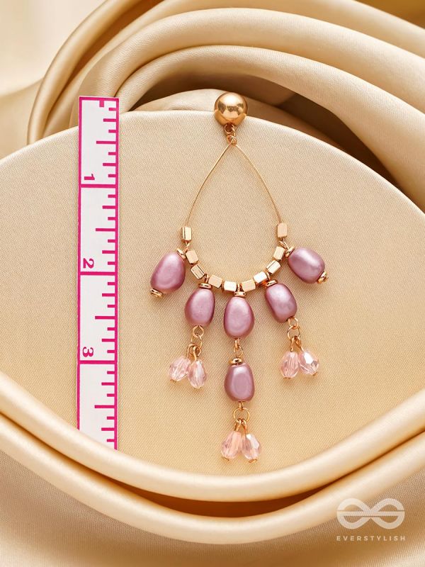 The Violet Mist- Golden Embellished Earrings
