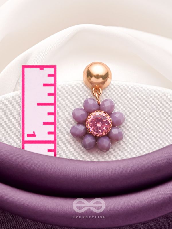 The Purple Petals- Golden Embellished Earrings