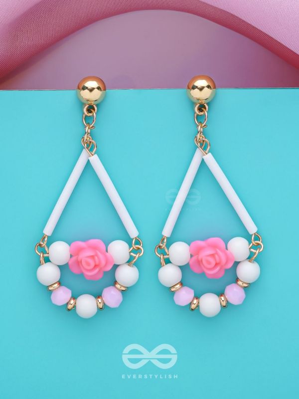 The Swingin' Roses- Golden Embellished Earrings