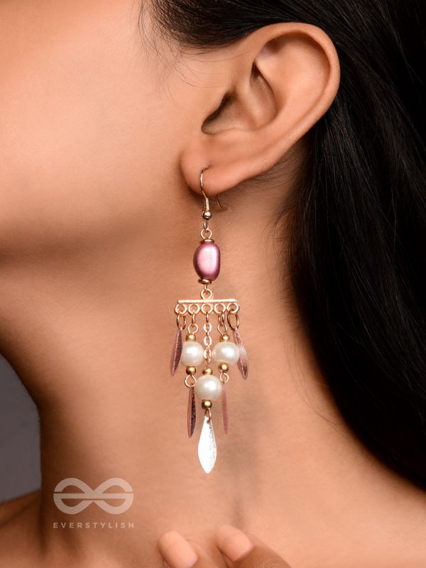 The Dewy Leaves- Golden Embellished Earrings