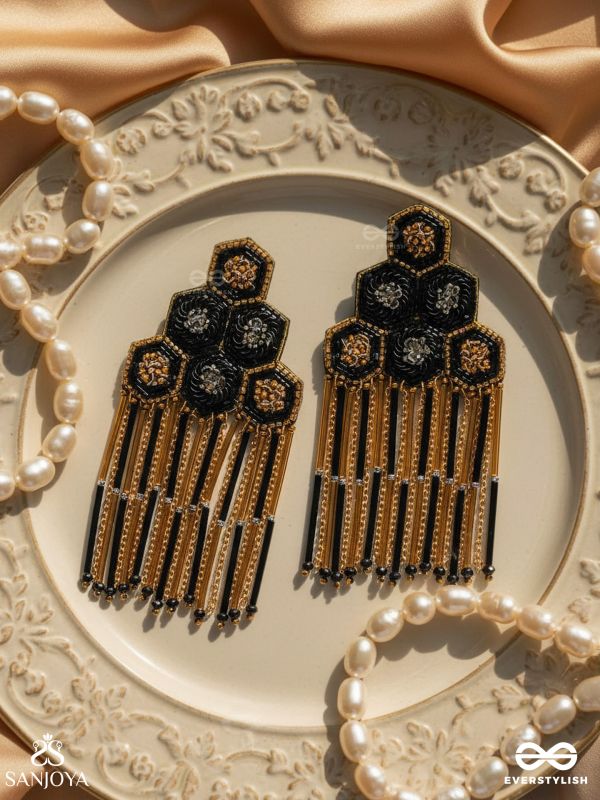 Alokika - The Unique One - Sequins And Cutdana Hand Embroidered Earrings