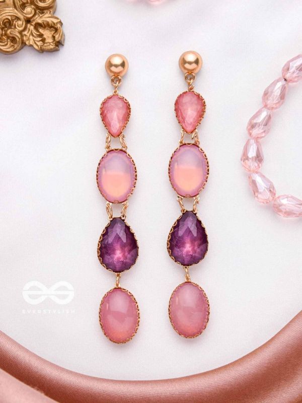 ROSE SOAKED RAIN - CLASSIC STATEMENT EARRINGS