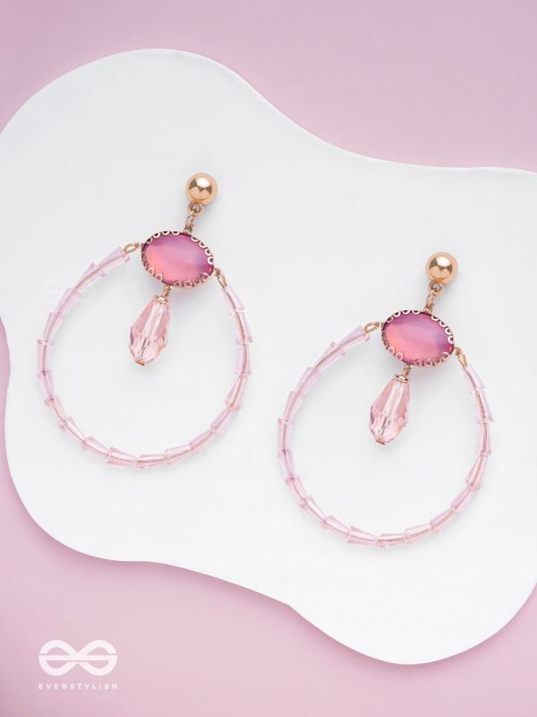 THE BLUSHING MOON - GOLDEN EMBELLISHED EARRINGS