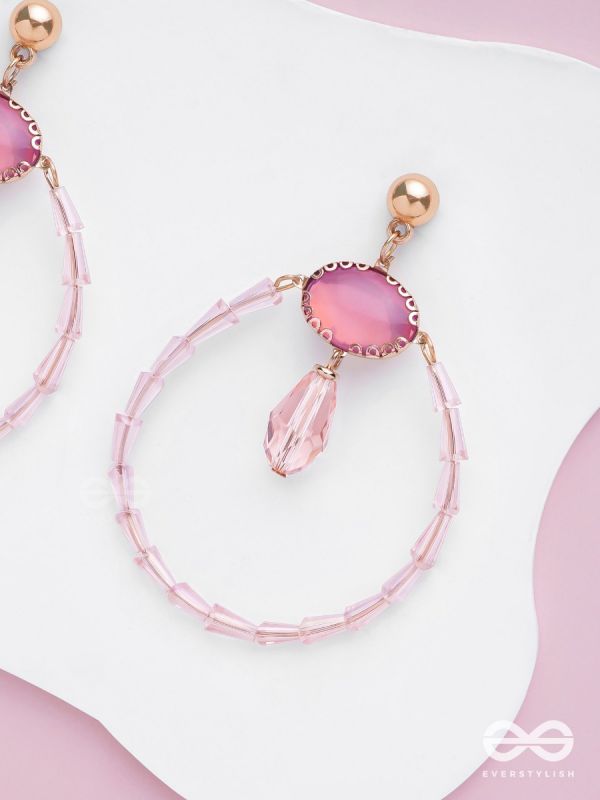 THE BLUSHING MOON - GOLDEN EMBELLISHED EARRINGS