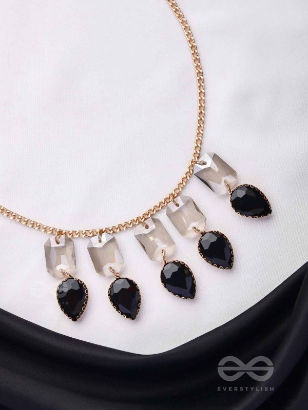 The Shadowed Nights -Golden Statement Neckpiece With Anti-Tarnish Coating 