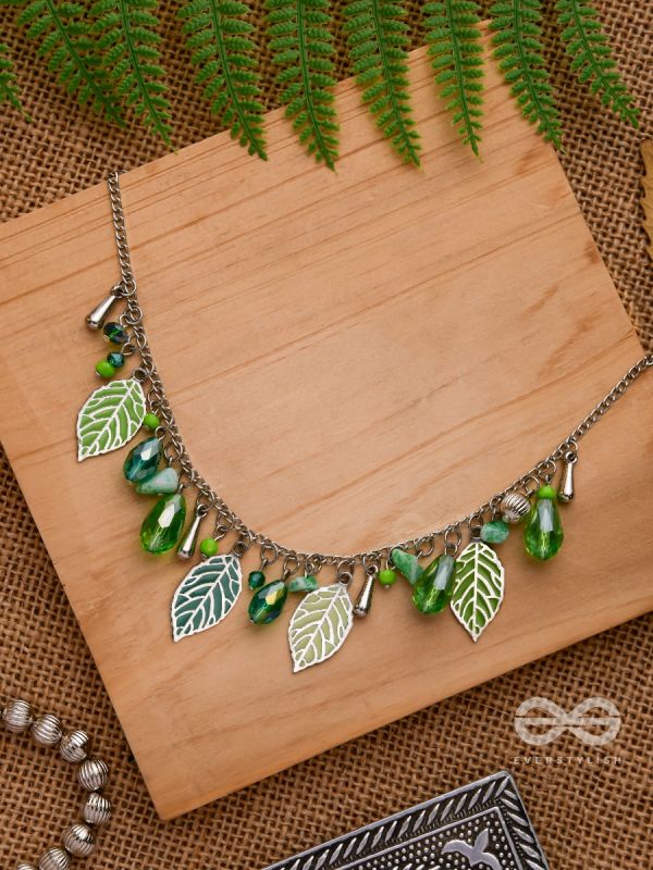 WHAT A RE-LEAF - GREEN AND SILVER NECKPIECE