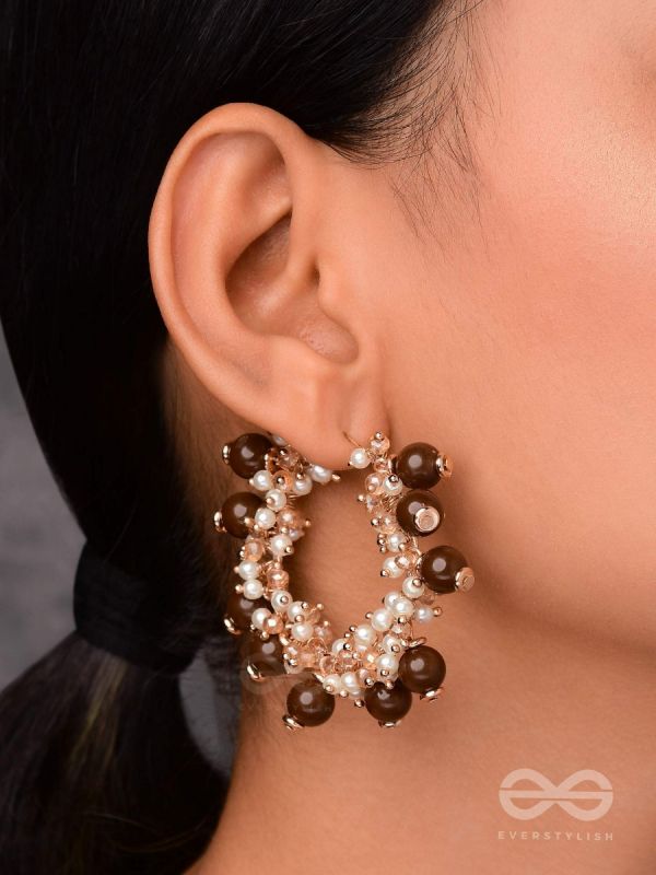THE COCO PEARLS - BEADED STATEMENT HOOPS