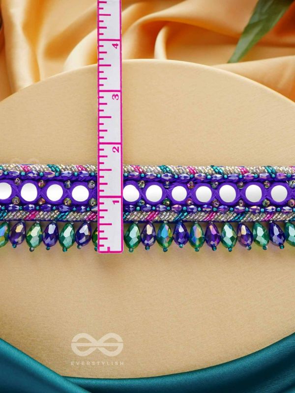 Edhas - The Luminous Radiance - Mirror, Beads And Cutdana Hand Embroidered Neckpiece