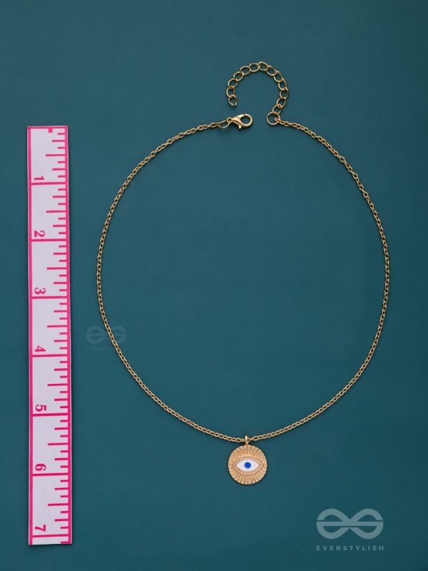 An Eye For An Eye - Golden Casual Neckpiece With Anti-Tarnish Coating 