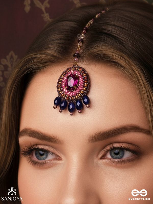 TAMASVINI - THE STARRY NIGHT - STONE, CUTDANA AND BEADS EMBROIDERED MAANGTIKA