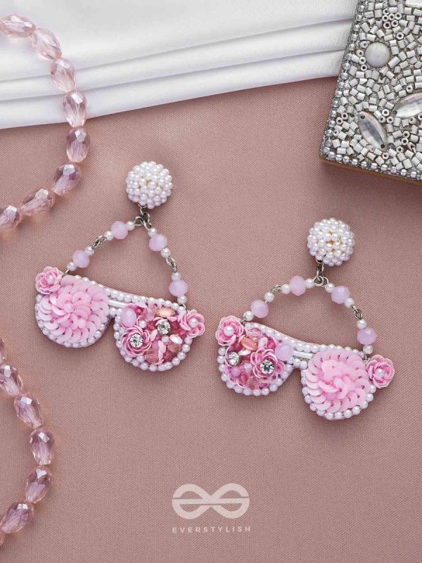 Upanetram - The Beautiful Spectacles - Sequins, Pearls And Beads Hand Embroidered Earrings