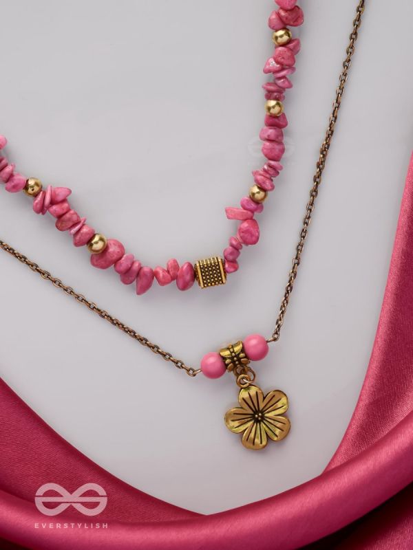 BLOSSOM BONANZA - GOLDEN MULTILAYERED NECKPIECE