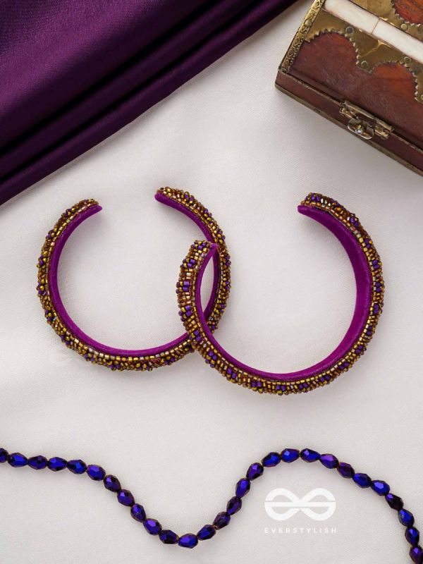 DHVANTI - THE DARK STAR - CUTDANA AND BEADS EMBROIDERED BANGLES (SET OF 2)