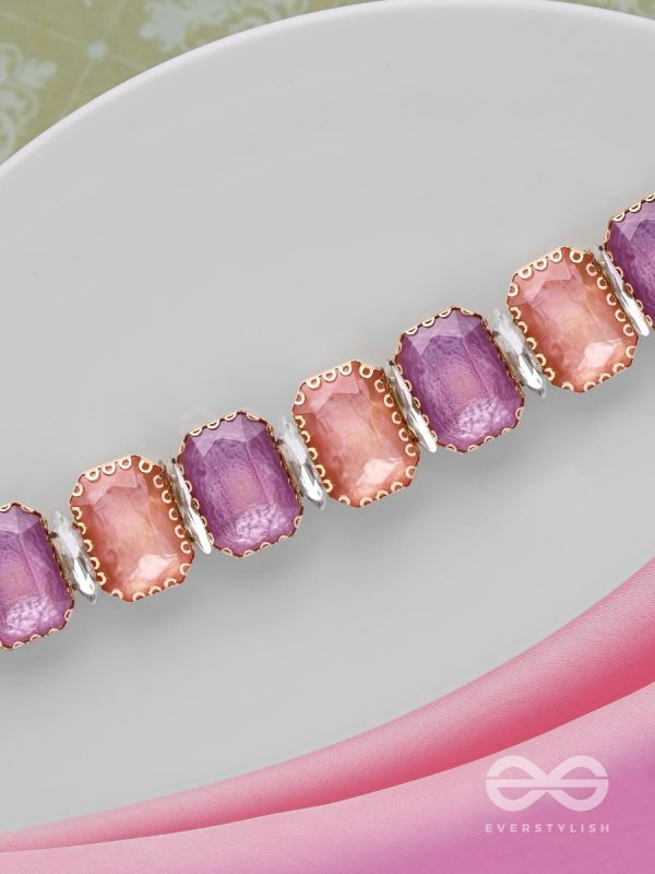 The Tropical Blush - Statement Choker Neckpiece With Anti-Tarnish Coating (Orange & Purple)