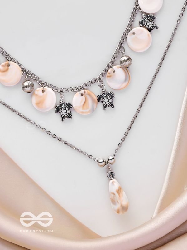 SEASIDE SECRETS - OXIDISED EMBELLISHED MULTILAYER NECKPIECE