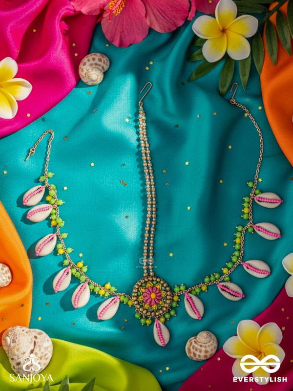 DIVABHITA - DIVINELY DRESSED - RESHAM, SHELL AND BEADS EMBROIDERED MAANGTIKA