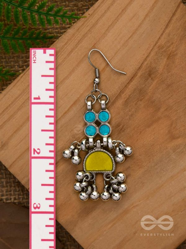 Daybreak Drizzle - Silver Enamelled Earrings