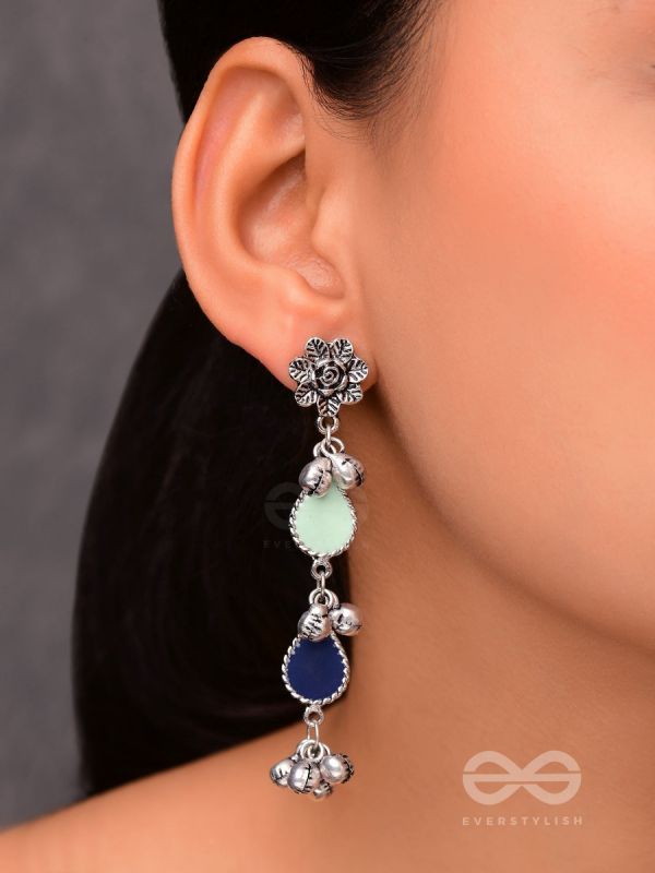 Rainy Day Delights - Silver Enamelled Earrings