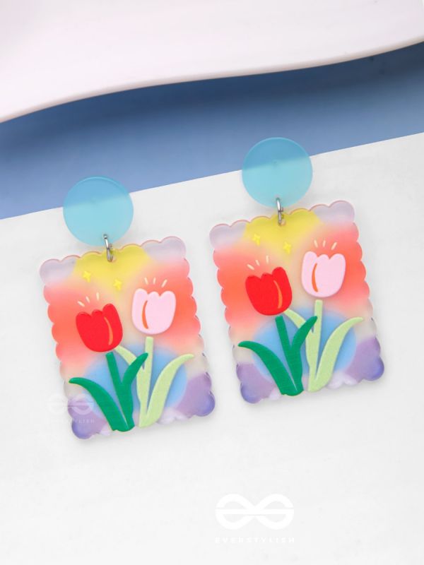 TULIP LOVE AFFAIR - MULTICOLOR ACRYLIC EARRINGS