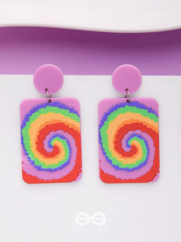THE CARNIVAL COILS - MULTICOLOR ACRYLIC EARRINGS