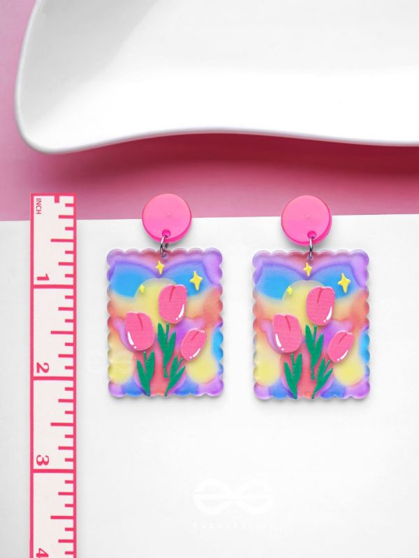 THE TULIP HEAVEN - MULTICOLOR ACRYLIC EARRINGS