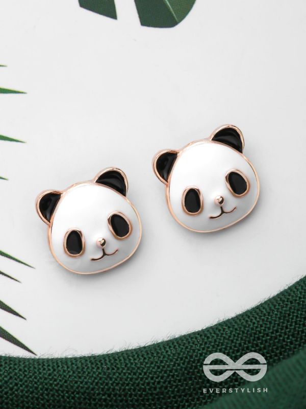 CHEEKY PANDA - GOLDEN EMBELLISHED STUD EARRINGS