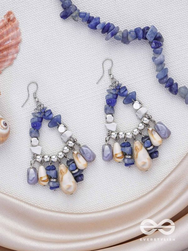 The Seaborn Sapphires - Stones And Glass Drops Earrings