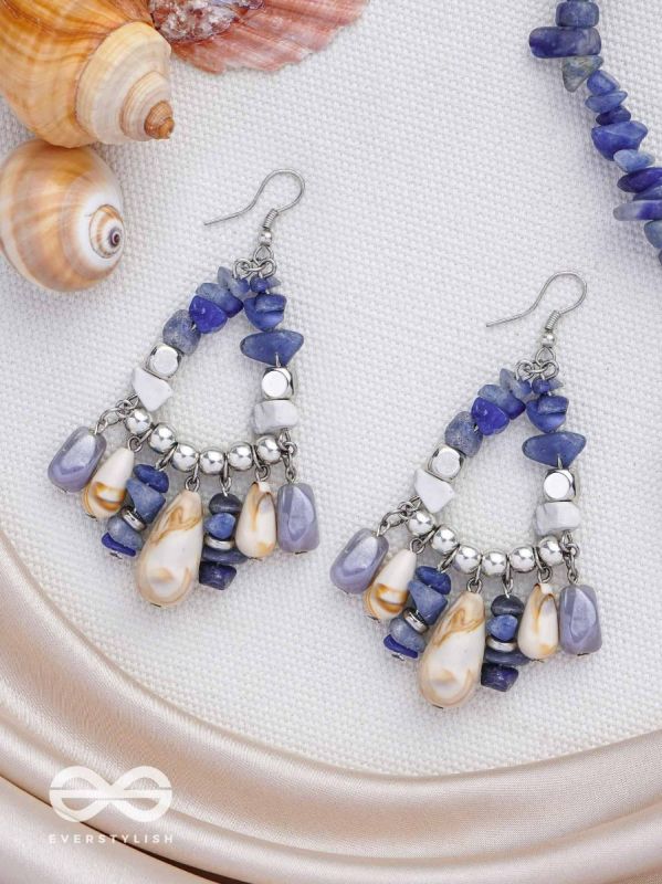 The Seaborn Sapphires - Stones And Glass Drops Earrings