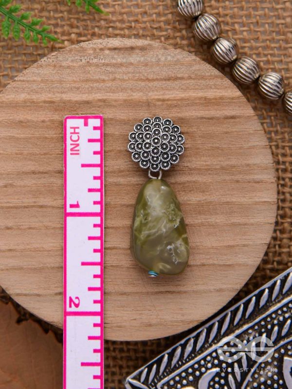 The Greenland Mist- Stone Oxidised Earrings