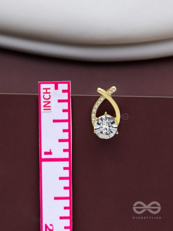 Shining Shimmerstones - Golden Embellished Earrings