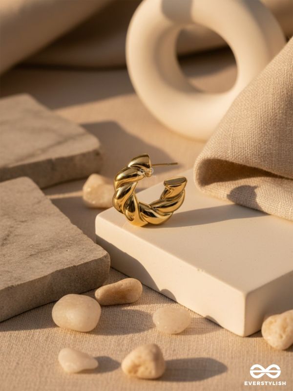 Dreamer'S Luster - Statement Golden Earrings