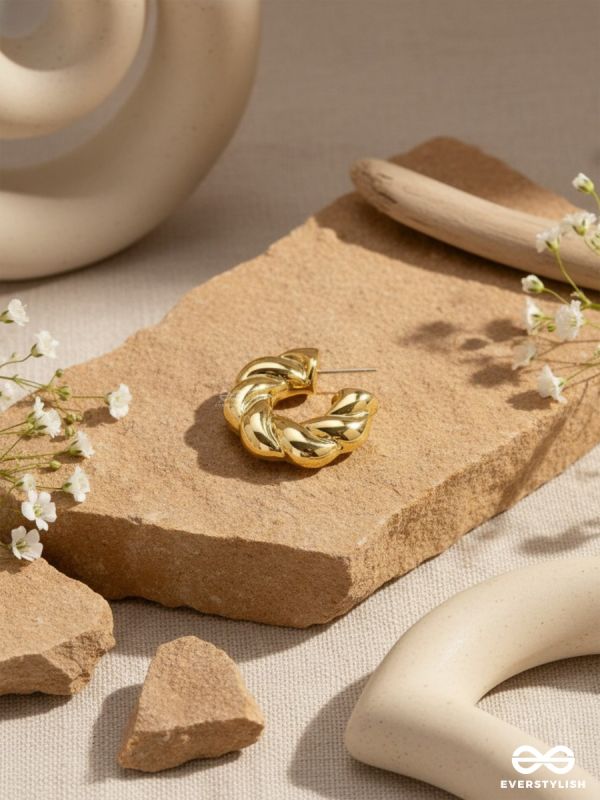 Dreamer'S Luster - Statement Golden Earrings