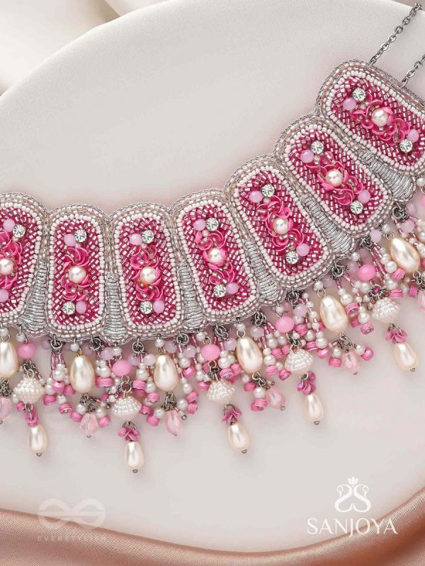 Bhavaneri- Dance In The Heaven- Pearls, Cutdana And Beads Hand Embroidered Choker Neckpiece