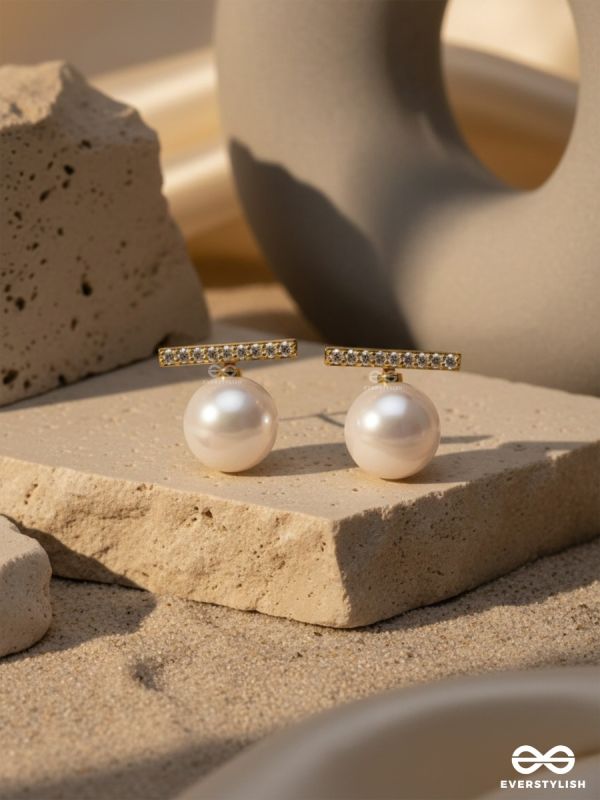 Modern Grace - Golden Embellished Ear Jackets