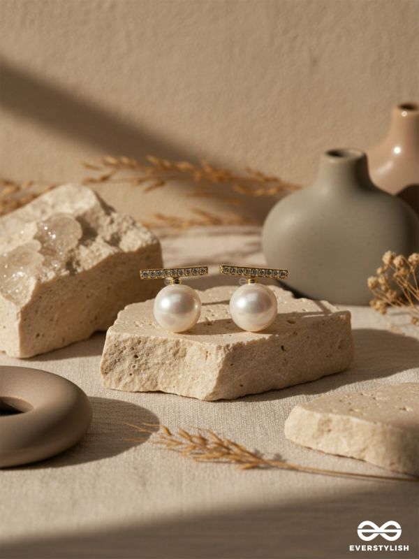 Modern Grace - Golden Embellished Ear Jackets