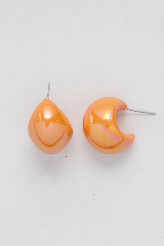 Groovy Arcs - Holographic Acrylic Earrings (Orange)