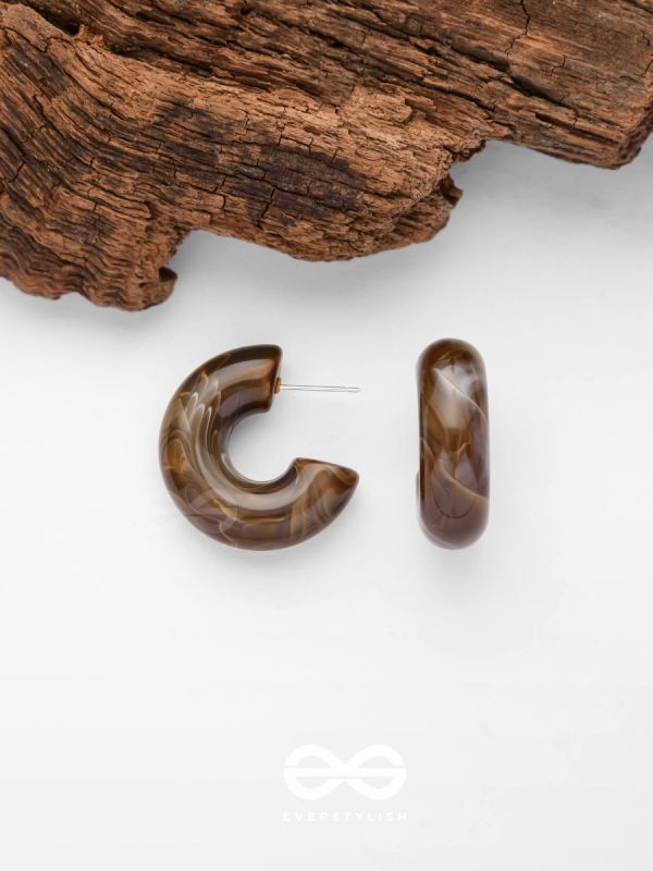 Coffee Curves - Acrylic Earrings