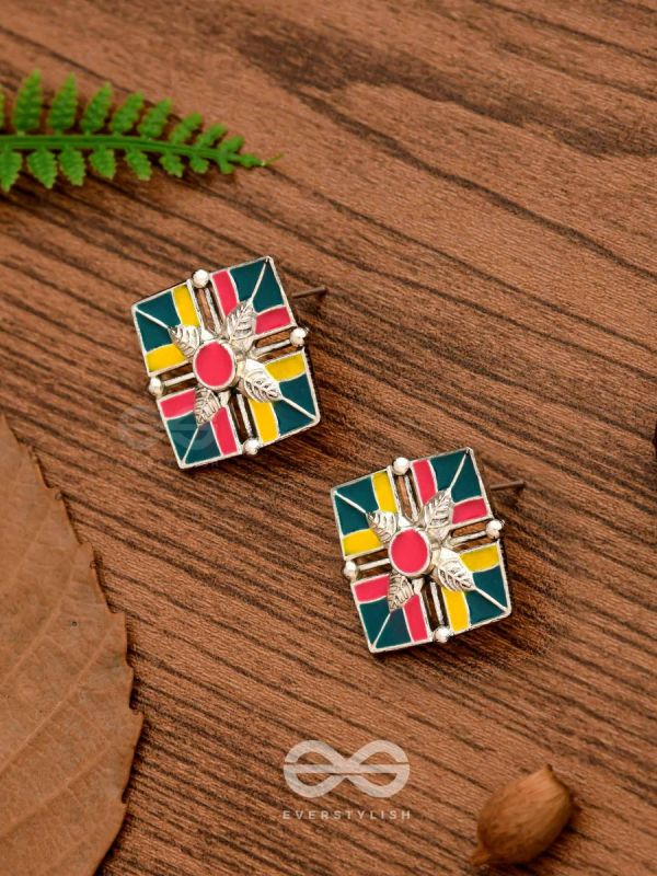 The Homestead Hues- Enamelled Oxidised Earrings