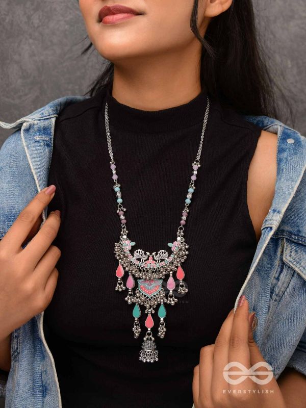 The Peacock Union - Enamelled Oxidised Neckpiece