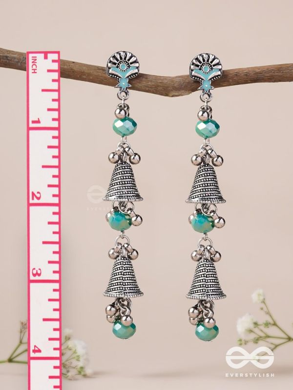 The Marine Carillons - Enamelled Oxidised Earrings