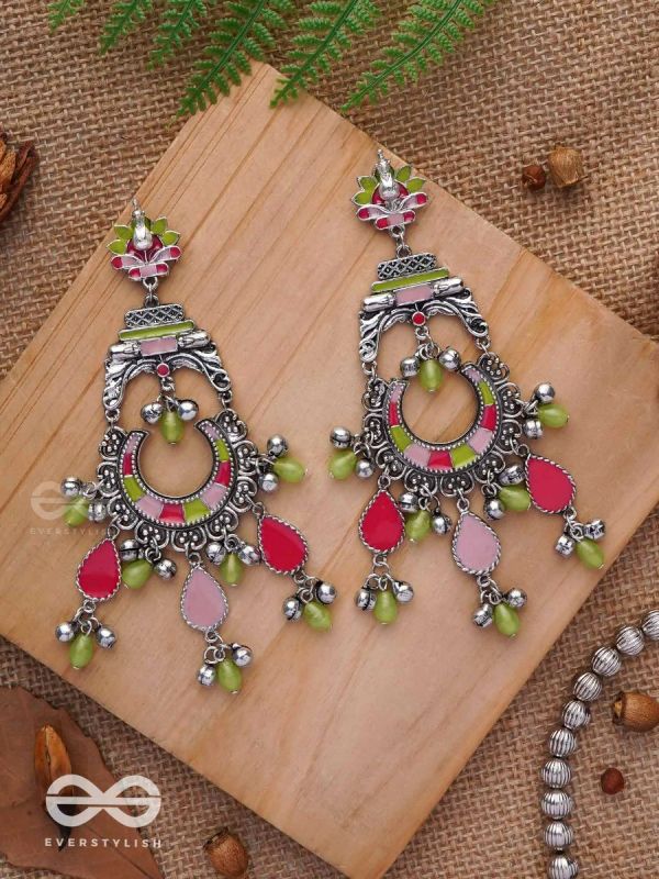 The Brilliant Paradise - Enamelled Oxidised Earrings