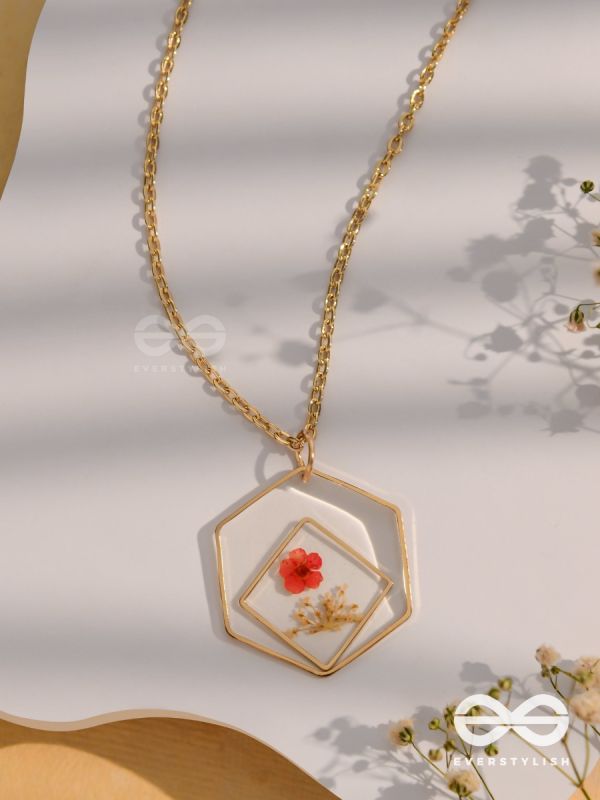 The Flower Of Confession - Pressed Flower Resin Pendant With Anti-Tarnish Coating