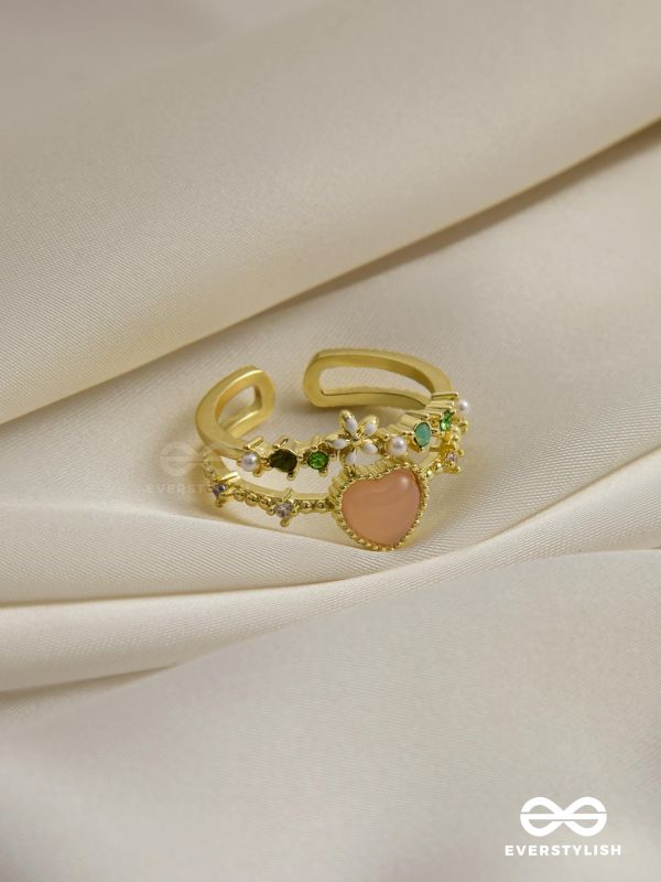 The Eden's Secret - Golden Embellished Ring (Adjustable)