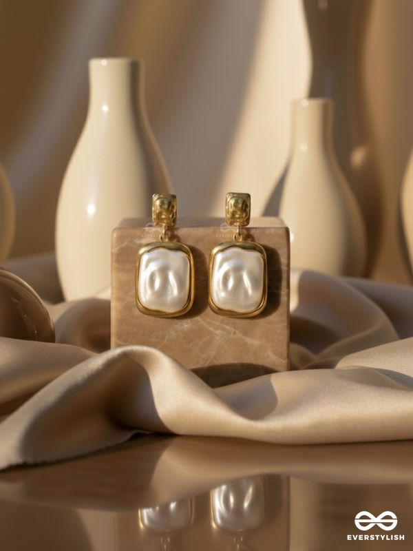 Liquid Gold- Modern Framed Earrings